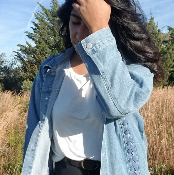 𝙇𝘼𝙎𝙏 𝙊𝙉𝙀 | CROSS MY HEART DENIM BLUE JACKET - Picture 6 of 11